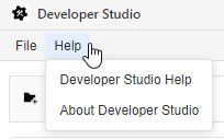 The Help tab displays to the right of the File tab and is expanded to show help options